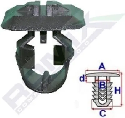 Image de ROMIX Clip moulure / protection C50884 adaptable sur MERCEDES-BENZ CLK (C208) 22mm