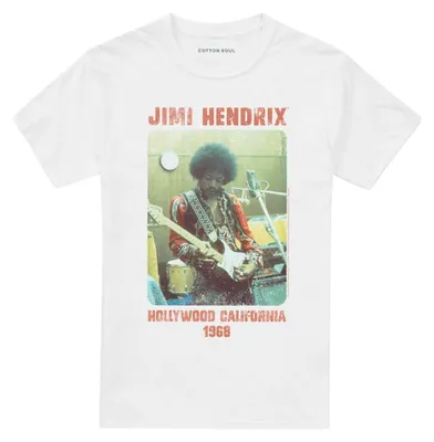 Produktbild von Jimi Hendrix - "California 1968" T-Shirt für Herren/Damen Uni TV35569 (XL) (Weiß)