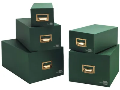 Systembox mit 500 Karteikarten, A4, Karton, Grün
