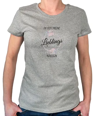 Produktbild von Huuraa Damen T-Shirt Du Bist Lieblings Kollegin XL Sport Grey Bio Baumwolle Fairtrade Damenshirt Geschenkidee