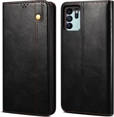 Produktbild von OPPO Reno6 Z Hülle, Leder Flip Brieftasche Schutzhülle für OPPO Reno6 Z Schwarz