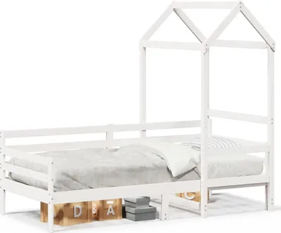 Produktbild von vidaXL Tagesbett mit Dach Weiß 80x200 cm Massivholz Kiefer