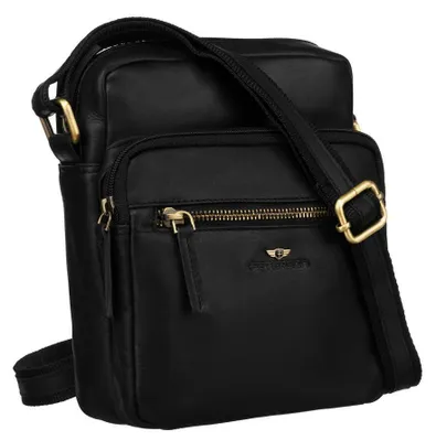 Obrázek produktu pro Peterson pánská kožená listonoszka crossbody černá 22x19 cm