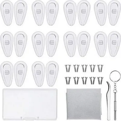 Produktbild von Brillen Reparatur Set 10 Paar Luftkammer Nasenpads Silikon