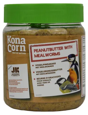 Productafbeelding van Konacorn Vogelpindakaas met meelwormen 550 gram Lekker voor vogels