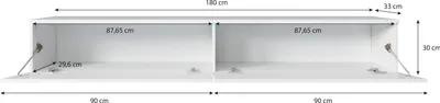 Obrázok produktu pre MINIO go for it, TV skrinka, nízka skrinka, 180 cm, závesná, stojaca, farba: čierna
