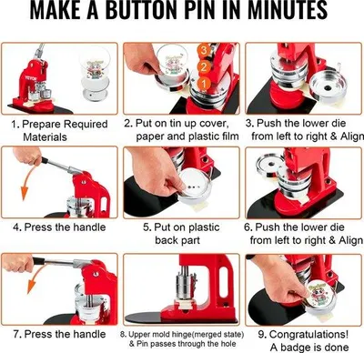 Produktbild von Famanu Button Maker - Handliche Maschine für 25mm Buttons - 500 Teile
