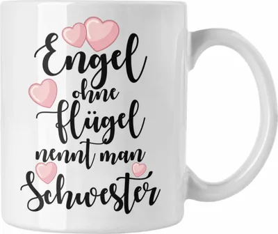 Produktbild von Trendation - Beste Schwester Geschenk Tasse Kaffeetasse Geburtstag Weihnachten Geschenkideen Schwestern Bruder Lustig Mug (Weiß)