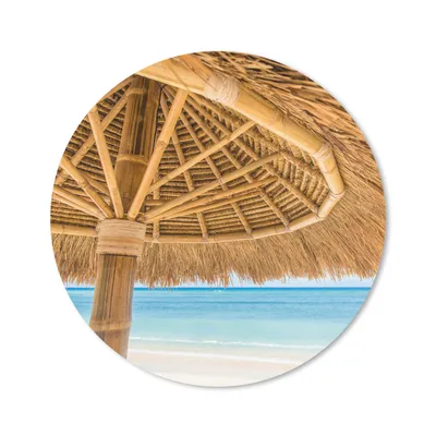 Produktbild von MuchoWow® Mauspad Mousepad Sonnenschirm - Strand - Meer - Tropisch 20x20 cm - Mousepads - Maus Mat - Pad - Mausunterlage - Schreibtischmatte
