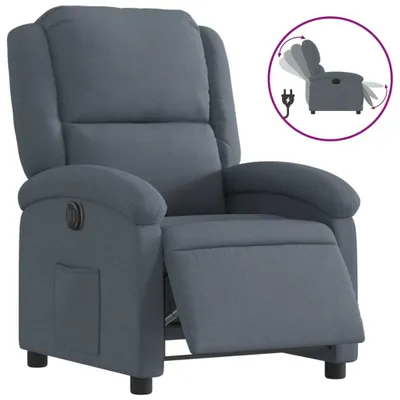 Image de Fauteuil inclinable électrique Gris foncé Velours