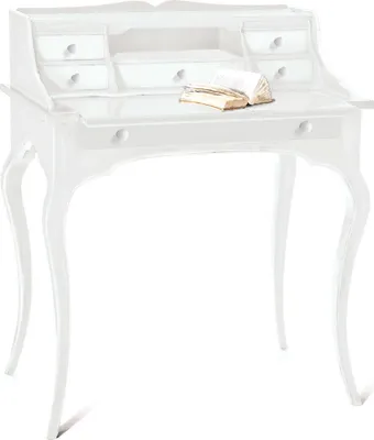 Immagine prodotto di Milani Home - scrittoio in legno massello 78 x 50 x 95 cm, bianco