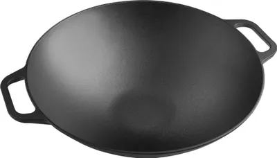 Produktbild von Victoria 37291 Wok Gusseisenpfanne Induction 35cm für Feuer, Grill Cast Iron Skillet ohne PTFE Schwarz