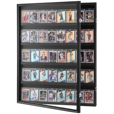 Immagine prodotto di Vetrina VEVOR per carte sportive in 35 diversi design, 617 x 775 x 55 mm, vetrina con protezione UV al 98%, vetro PC, armadio a muro con chiusura a chiave per carte da gioco di calcio, basket, hockey
