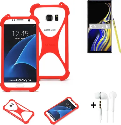 Produktbild von Handy-hülle + Kopfhörer kompatibel mit Samsung Galaxy Note 9 Schutz-hülle Bumper Silikon Schutz Hülle Cover Case Silikoncase Silikonbumper TPU