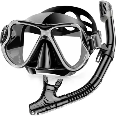 Productafbeelding van Snorkelset, duikbril, droogsnorkel, anti-condens, kleur zwart