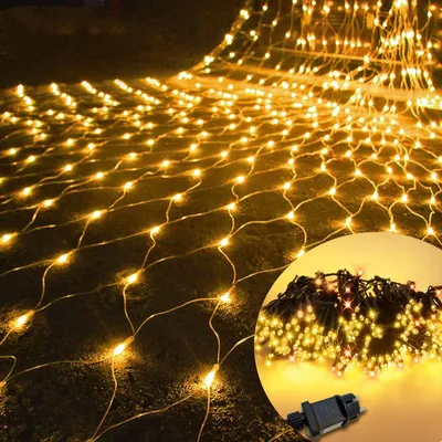 LED-Lichtnetz 6x4 m, warmweiß, IP44, 480 LEDs, 8 Modi