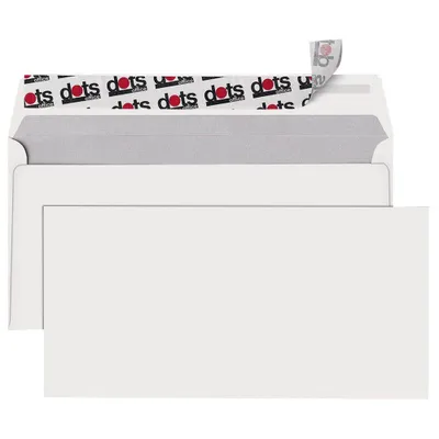 Produktbild von dots Briefumschläge DIN lang ohne Fenster weiß haftklebend 250 St.