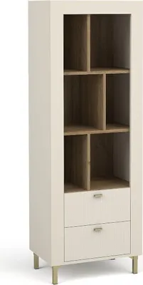 Produktbild von BETTSO Bücherregal mit Schubladen für das Wohnzimmer MOSSA Cashmere Beige