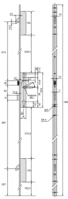 Image de Serrure à 3 points TF3 relevage pêne dormant longueur 36mm - STREMLER - 6570.36.0C