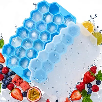Obrázok produktu pre Silikónová forma na ľad forma na kocky ľadu s vekom 37 kociek modrá