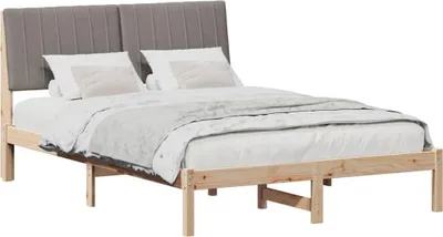 Produktbild von Bettrahmen mit Kopfteil Braun 135 x 190 cm Massives Kiefernholz