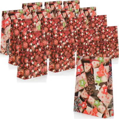 Produktbild von COM-FOUR® 16x Geschenktüte für Weihnachten, Nikolaus und Advent - Geschenktasche mit Weihnachtsmotiv - Geschenkbeutel [Auswahl variiert]