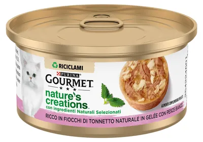 Productafbeelding van Gourmet Nature's Creations Natvoer voor katten, rijk aan natuurlijke tonijnvlokken