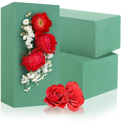 Produktbild von com-four® 3x Steckschaum für Blumengestecke - Steckschwamm für Frischblumen - Steckmasse zum Basteln - Blumensteckschaum, Steckmoos für Feiern, Hochzeit und Geburtstag