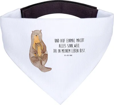 Produktbild von Mr. & Mrs. Panda Hundehalstuch Otter Kind - Weiß - Geschenk, Halstuch Hund, Mama, Mutter, Geburt, Familie, Baby, Für Hunde, Hals Tuch
