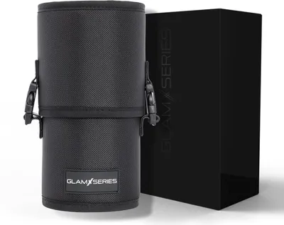 Zdjęcie produktu dla Pojemnik na pędzle GlamSeries GlamTube 23,5 x 11,5 cm do przechowywania pędzli do makijażu, 2-częściowy organizer do makijażu również na długopisy, okulary i biżuterię