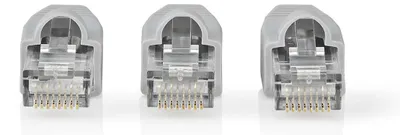 Produktbild von Nedis RJ45-Stecker - Stecker - Solid UTP CAT6 - Gerade - Vergoldet - 10 Stück - PVC - Grau - Box