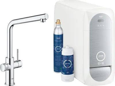 Produktbild von GROHE Starter-Kit GROHE Blue Home 31454 mit EH-Spültischbatterie L-Auslauf chrom