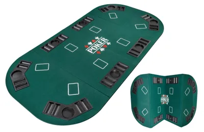 Image de Tapis de poker pliable avec 4 supports et porte-gobelets