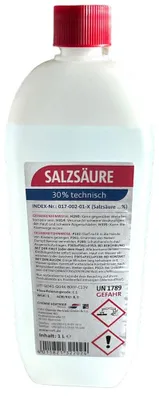 Produktbild von Salzsäure, 30%, technisch, 1 Liter
