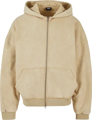 Produktbild von Urban Classics - Heavy Stone Washed Zip Hoody beige - 5XL