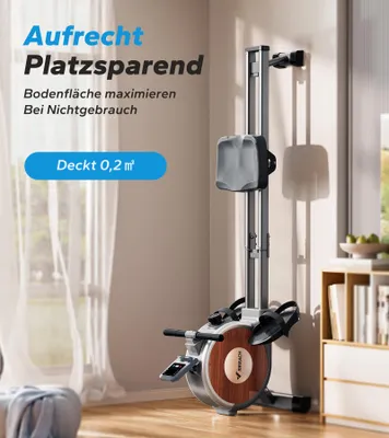 Produktbild von MERACH Leise Rudergerät für Zuhause – 16 Stufen Magnetisch Widerstand, Doppelschienen, App-Steuerung & Tablet-Halter, vertikal klappbar bis 158 kg