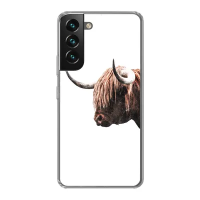 Produktbild von MuchoWow® Handyhülle Schutzhülle Hülle für Samsung Galaxy S22 Plus Schottischer Highlander - Hoorn - Porträt Silikon Softcase Handy Hülle - Schutzabdeckung