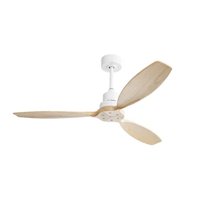 Produktbild von Deckenventilator mit 6 Geschwindigkeit Fernbedienung Massivholz Blatt für Patio Wohnzimmer 52 Zoll