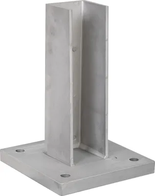 Produktbild von Alu Fußplatte mit Überstand, verstärkt - Grundplatte: 220 x 220 mm