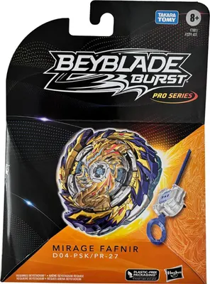 Zdjęcie produktu dla Beyblade Burst Pro Series, Mirage Fafnir D04-PSK/PR-27, koszula obrotowa z wyrzutnią, F7801 Hasbro