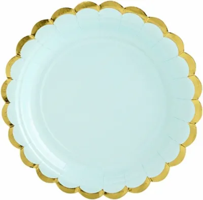 Obrázok produktu pre Papierový tanier, mätovo zelený, 18 cm (1 balenie / 6 ks)