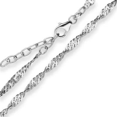 Produktbild von 2,9mm Armband Singapurkette Goldarmband Armschmuck aus 585 Gold Weißgold 19cm