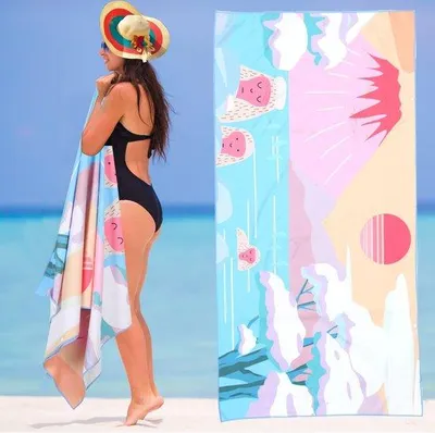 Produktbild von DigiRigi® Mikrofaser-Strandtuch 160 x 80 cm – ultraleicht, saugfähig, schnelltrocknend, mit Nackenknöpfen, Aufbewahrungsbeutel & Aufhängehaken