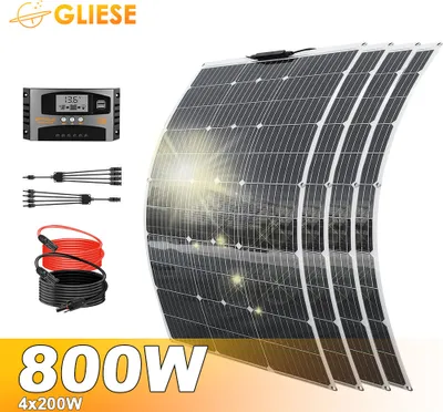 Produktbild von 800W Flexibel Solarmodul Solarpanel Set Monokristallin Wohnmobil Balkonkraftwerk RV 0% MwSt.*