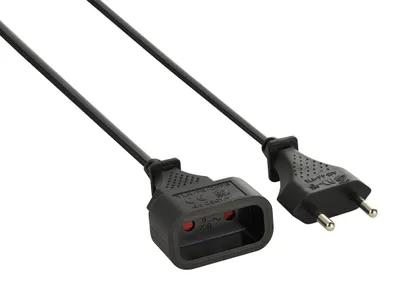 Productafbeelding van Verlengkabel H03 2x0.75mm2, zwart, 3 meter - Electraline