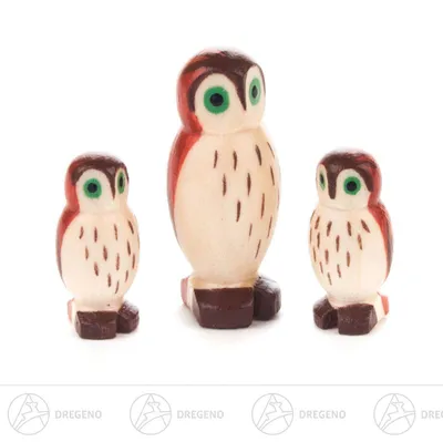 Obrázek produktu pro Miniaturní soví rodinka (3) Výška cca 3,5 cm NOVINKA
