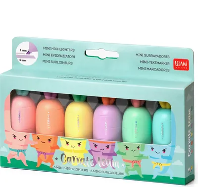Immagine prodotto di Legami Mini Textmarker 6er Set - CARRATE TEAM - CARROZZA