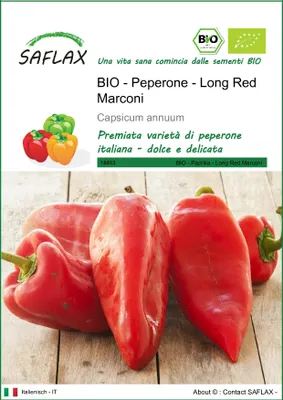 Immagine prodotto di SAFLAX -- Peperone - Long Red Marconi - 20 semi - Capsicum