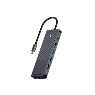 Produktbild von Rapoo USB-C Multiport Adapter 6-in-1, grau