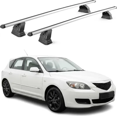 Image de Barres de toit transversales Alu pour Mazda 3 I 2004-2009 75 kg Gris 2Pcs